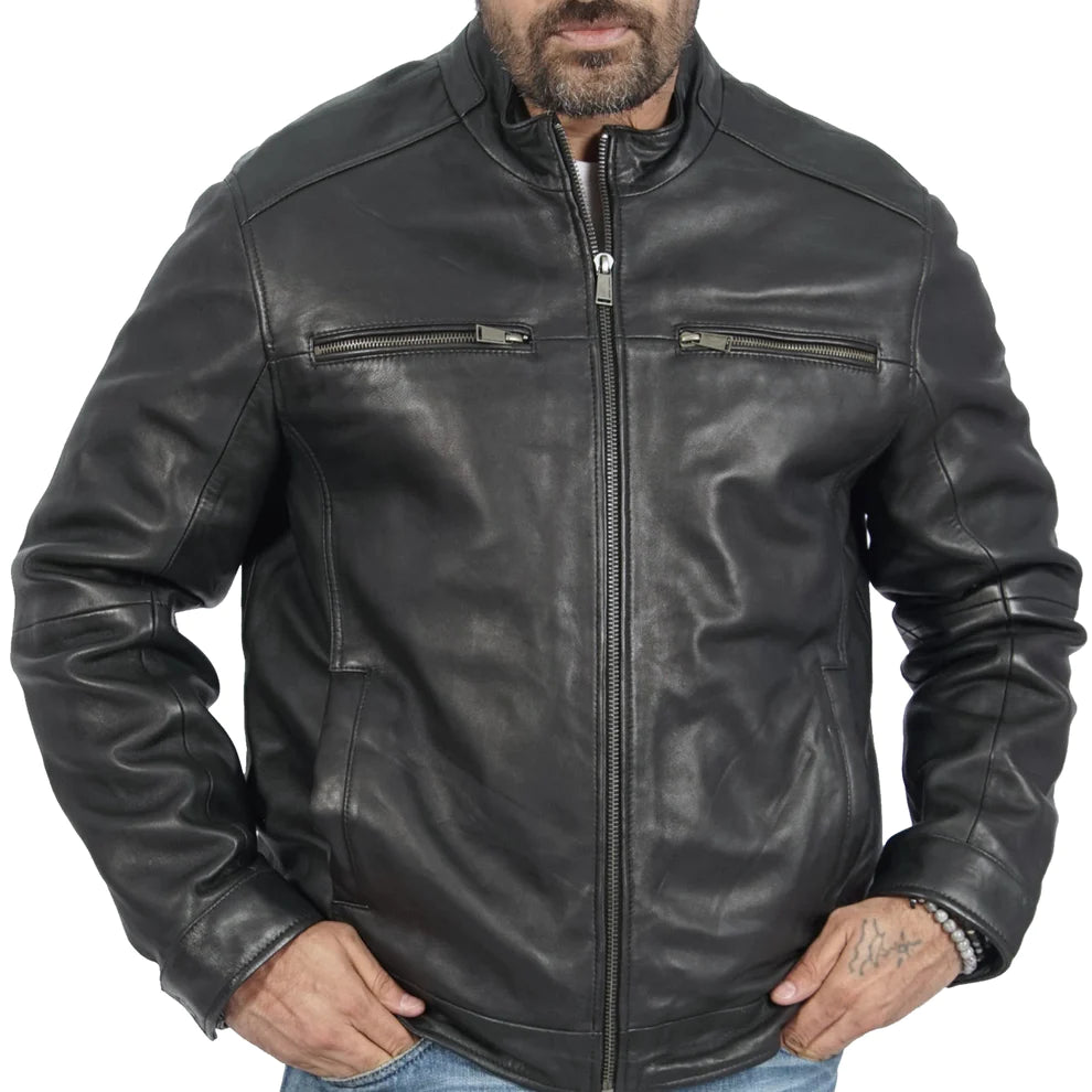 The Bruce Black Comfort Fit Real Leather Jacket: A Timeless Classic for Every Occasion
