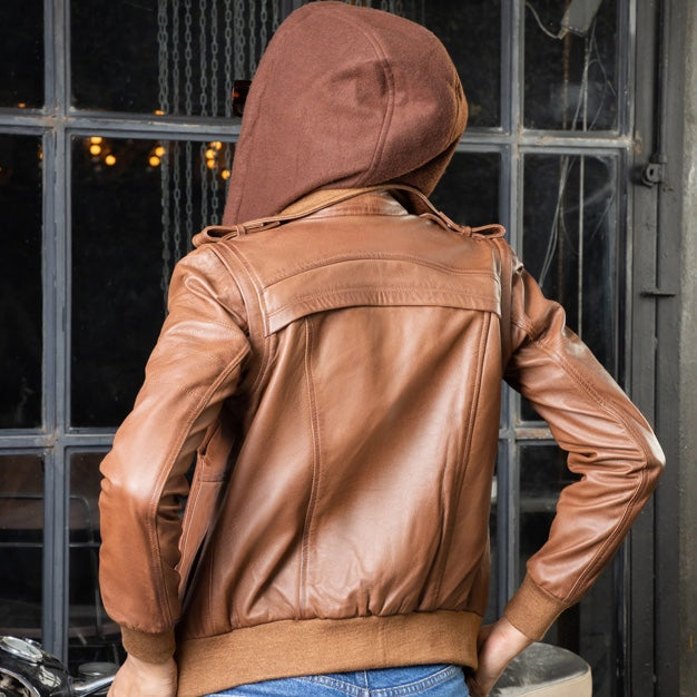 Women leather hoodie jackets combining urban chic and premium comfort