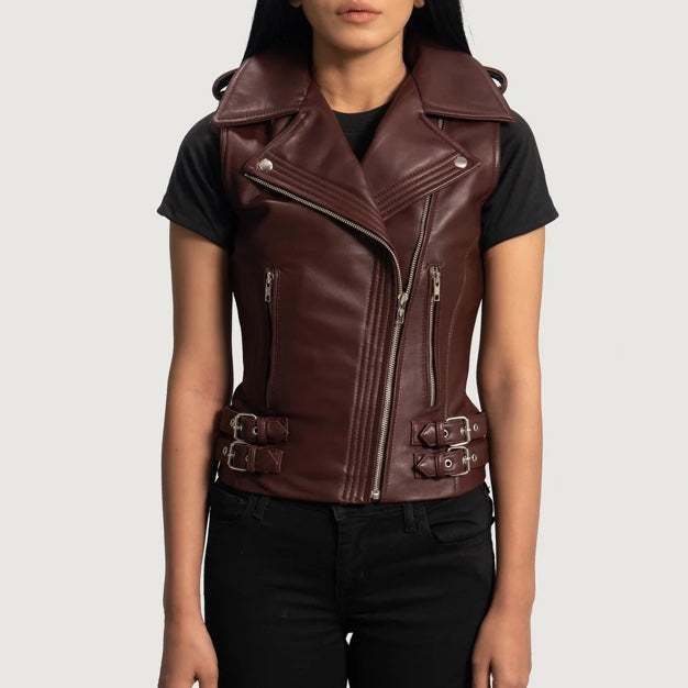 Women's leather vests by Boston Harbour, stylish and premium quality layering option