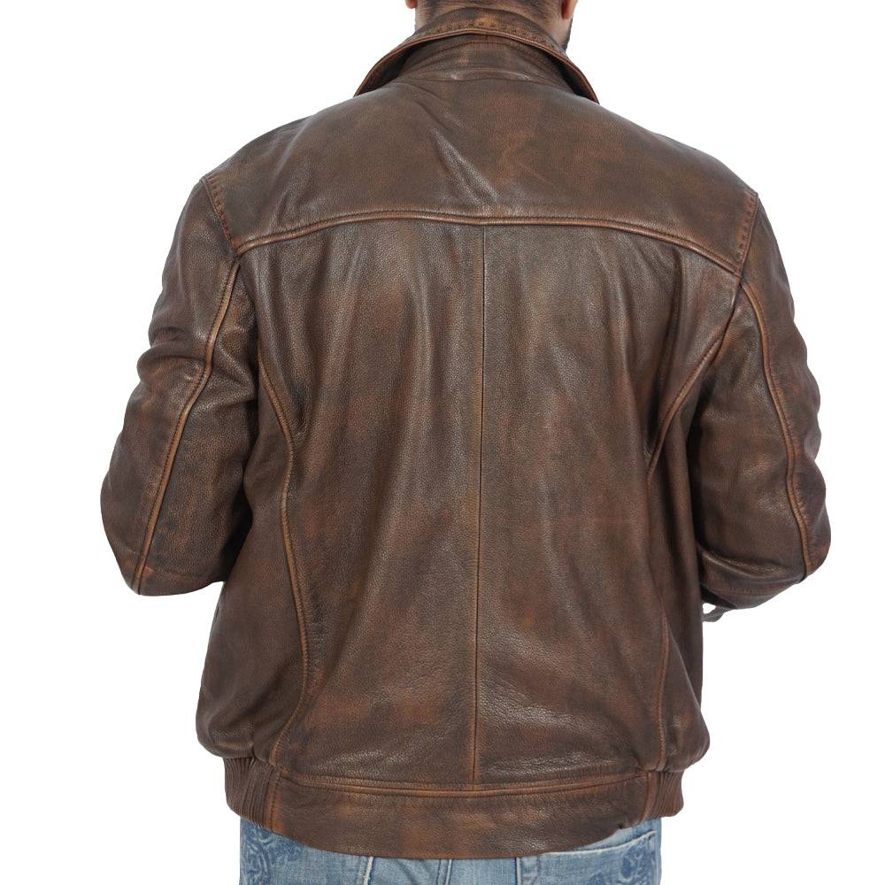Callister Vintage Bomber Brown Leather Jacket