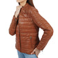 Penni Puffer Brown Leather Jacket