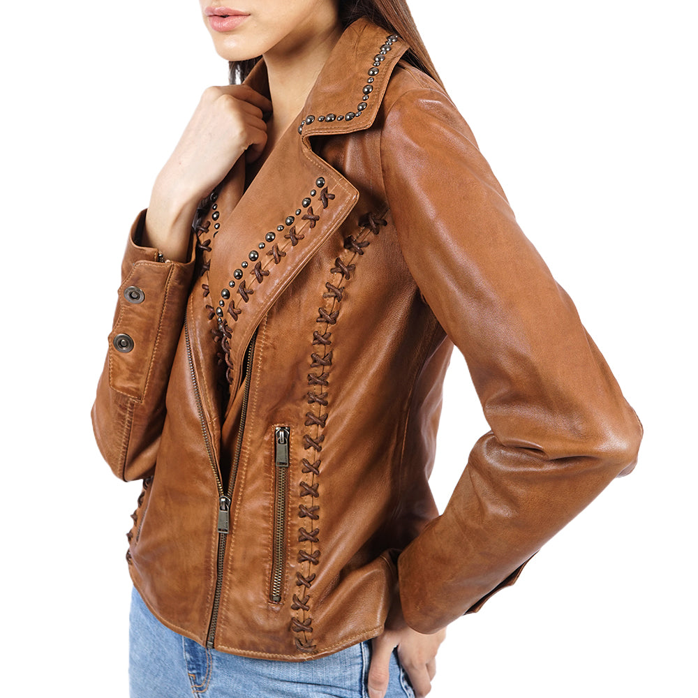 Sasha Asymmetrical Zip Sasha Leather Jacket