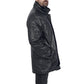 Traper Warm Long Black Leather Jacket