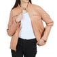Malinda Baby Pink Biker Leather Jacket