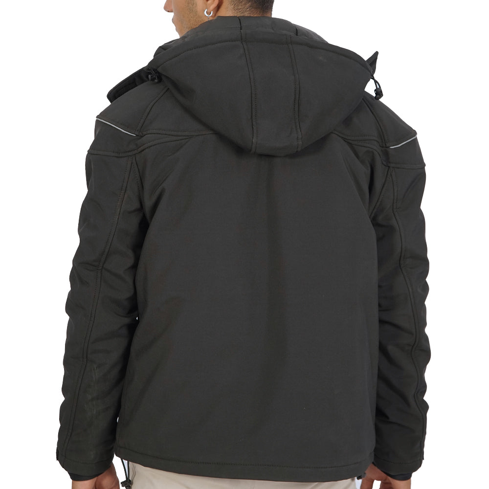 Matt Hooded Black Padded Jacket