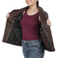 Kiara Zipper Brown Leather Jacket