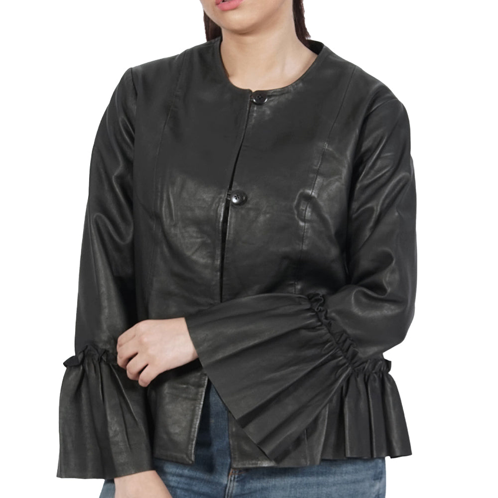 Grisella Classic Black Leather Jacket