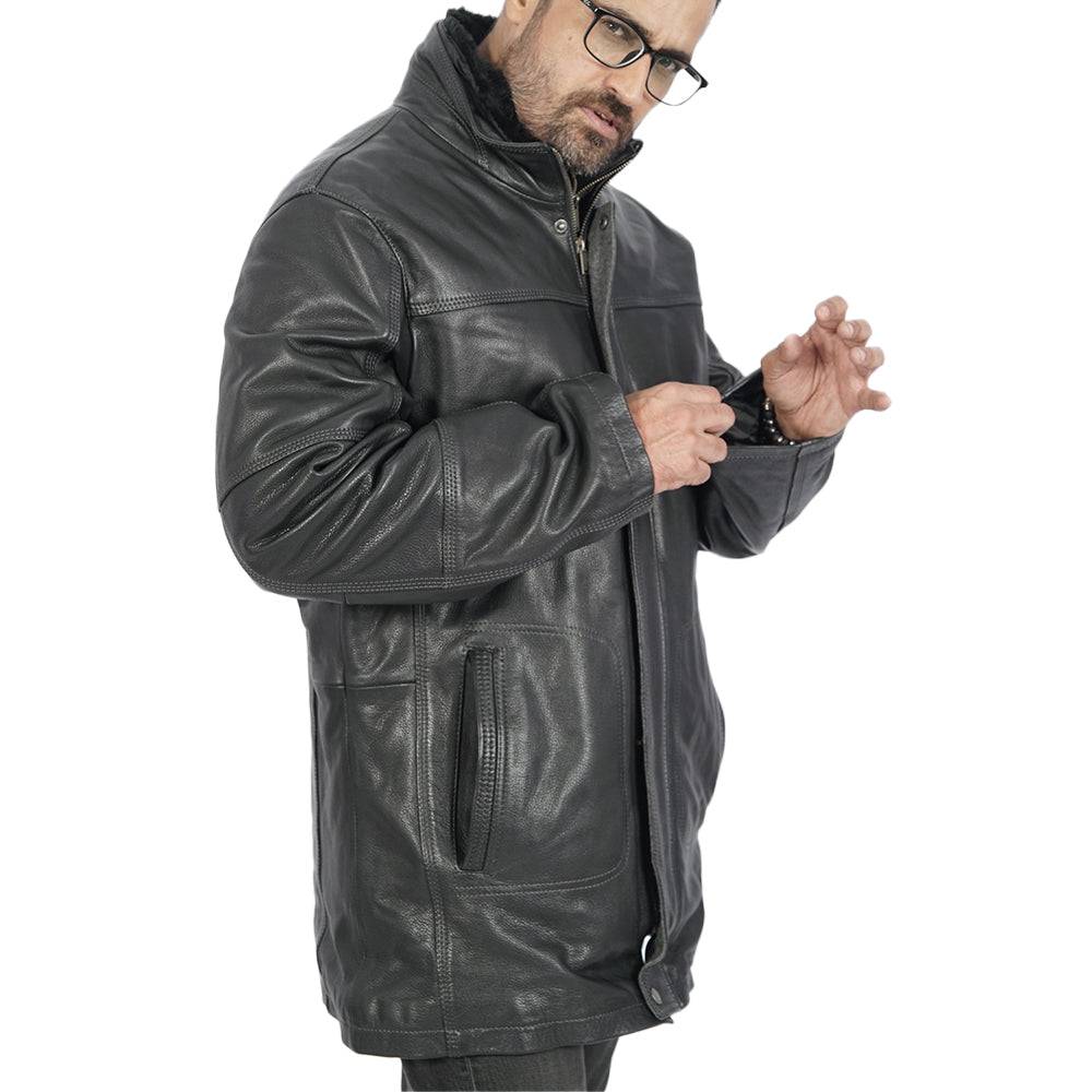 Warm black leather clearance jacket