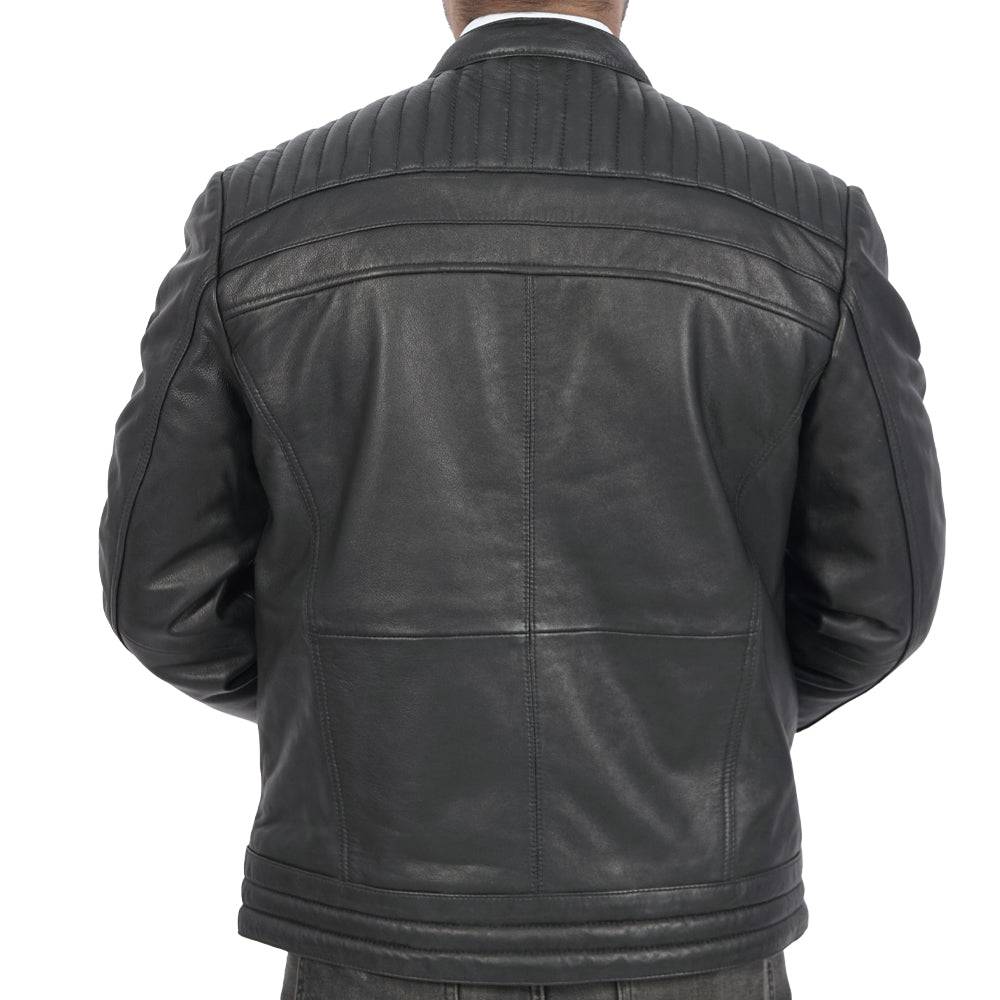 Dave Real Biker Black Leather Jacket