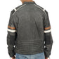 The back view of a man wearing Noah black leather jacket